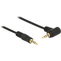 DELOCK 84743 - Cable de audio, conector jack de 4 patillas de 3,5 mm, acodado,