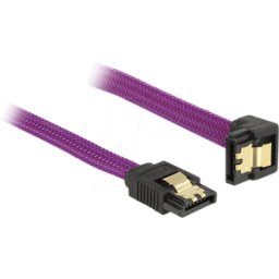 DELOCK 83695 - Cable SATA 6GB/s 30cm violeta un/ge metal