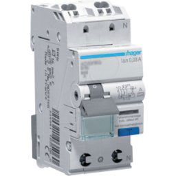 HAGER ADS970D - Disyuntor diferencial FI 1P+N 6kA C-20 a 30 mA tipo A.