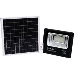 V-TAC VT-94010 - Foco LED con panel solar, 20 W, 6000 K.