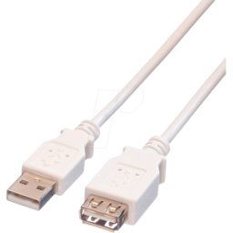 VALUE 11998949 - Cable USB 2.0, conector macho a hembra a 1,8 m