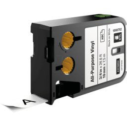 DYMO XTL 1868752 - Banda de escritura XTL, vinilo, 19 mm, negro/blanco