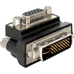 DELOCK 65172 - Adaptador DVI, conector hembra VGA a conector macho DVI, acodado
