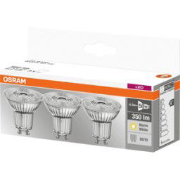 LEDVANCE GMBH OSR 405807581839 - Reflector LED base GU10, 4,3 W, 350 lm, 2700 K, paquete de 3