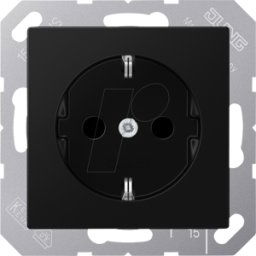 JUNG JG A1520 BFK SWM - Toma de corriente, SAFETY+, termoplástico, serie a, negro