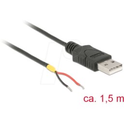 DELOCK 85664 - Cable USB 2.0, conector macho A a 2 extremos de cable abiertos