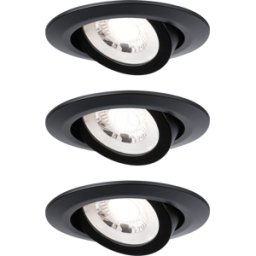 PAULMANN PLM 93367 - Luminaria empotrada, 4,8 W, 3000 K, 70°, redonda, Negro mate, co