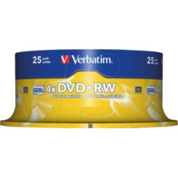 VERBATIM 43489 - DVD+RW Verbatim 4,7 GB, bobina de 25