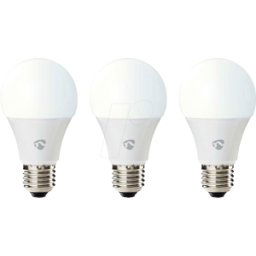 NEDIS N WIFILRW30E27 - Luz inteligente, lámpara, E27, 9W, WiFi, Pack de 3