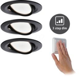 PAULMANN PLM 94472 - Luminaria empotrable NOVA, 3x 6,5 W, 460 lm, 2700 K, giratoria/r