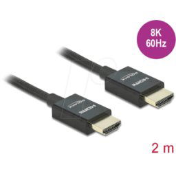 DELOCK 85385 - Cable HDMI de alta velocidad, coaxial, 8K 60 Hz, 2,0 m..