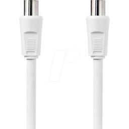 NEDIS N CSGL40000WT20 - Cable coaxial, conector hembra IEC IEC, 2.00m, redondo, blanc
