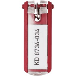 DURABLE 195703 - Llavero Key clip, 6 unidades, rojo