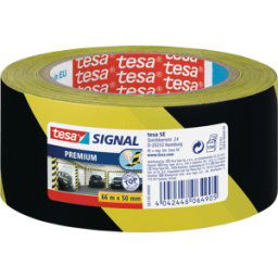 TESA 58130 - Cinta adhesiva TESA® SIGNAL PREMIUM, 66 m x 50 mm, amarillo/neg