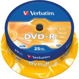DVD-R4,7 VER25 - Verbatim DVD-R 4,7GB, caja de 25