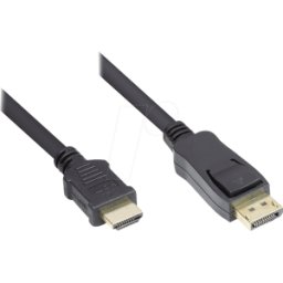 GOOD CONNECTIONS GC DP-HDMI1 - Conector DisplayPort 1.2 a conector HDMI A, 24K, 1 m, negro