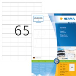 HERMA 4270 - Etiquetas universales, 38,1 x 21,2 mm, 6500 unidades, blancas