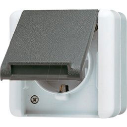 JUNG JG 820 W - Toma de corriente con tapa abatible, de 1 pliegue