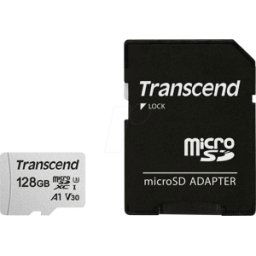 TS128GUSD300S-A - Tarjeta de memoria microSDXC de 128GB, Transcend 300S-a, clase 1