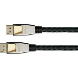 PYTHON PYT DP20-PY020 - DisplayPort 2,0 cable, 8K 60 Hz, nylon, negro, 2,0 m..