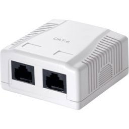 EQUIP 235212 - Caja de conexión RJ45 doble, CAT.6, sobre revoque, LSA