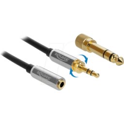 DELOCK 85783 - Cable trinquete 3 pin 3,5 mm ac > BU, 6,35 mm adaptador de torni