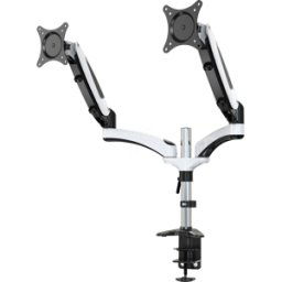 ERGOLEBEN ERGOL EL0004 - Soporte para monitor, 2 pantallas, montaje en mesa, blanco, 8 kg
