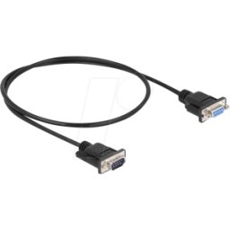 DELOCK 86886 - Cable serie RS-232 D-Sub9 macho a hembra de modem nulo 0,5 m