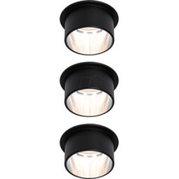 PAULMANN PLM 93383 - Luminaria empotrable Gil, 3 x 6 W, 470 lm, 2700 K, negro mate/hi