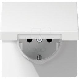 JUNG JG LS1520 KIKL - Toma de corriente, 16 a 250 V ~, SAFETY+, tapa abatible, blanco