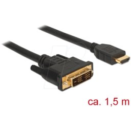 DELOCK 85583 - Cable Delock DVI 18+1 macho > conector HDMI-a de 1,5 m