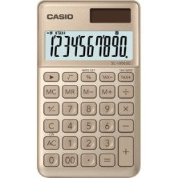 CASIO SL1000SCGD - Calculadora CASIO, solar, gold