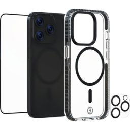 3SIXT 65919 - Funda protectora Impact Zero, iPhone 15 Pro, 3in1-set, transpare
