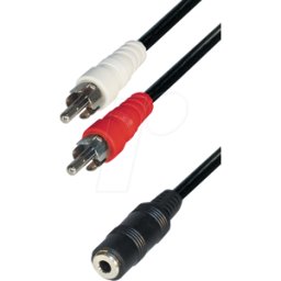 MAXTRACK MATR A38-0,2 - 2 conectores RCA a conector hembra estéreo de 3,5 mm, 0,2 m
