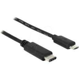 DELOCK 83333 - Cable USB 2.0, conector C a conector Micro B, 0,5 m