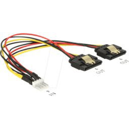 DELOCK 85236 - Conector de 4 patillas Floppy > 2 conectores hembra SATA de 15 p