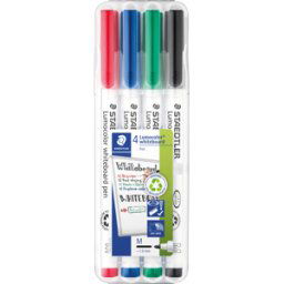 STAEDTLER 301WP4 - Marcador de pizarra blanca, 1 mm, 4 colores
