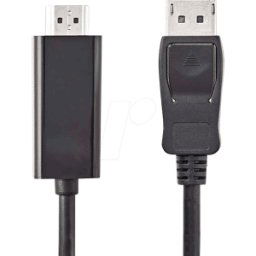 NEDIS N CCGB37100BK20 - Cable conector DisplayPort > conector HDMI, 2 m, negro