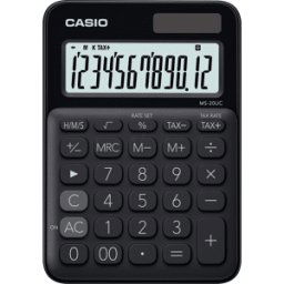 CASIO MS20UC-BK - Calculadora de sobremesa CASIO, solar, negra
