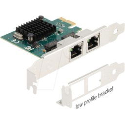 DELOCK 88205 - Tarjeta de red, PCIe, Gigabit Ethernet, 2x RJ45
