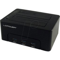 LC POWER LC-DOCK-U3-HUB - Estación de acoplamiento 2x 2,5''/3,5'' SATA, concentrador
