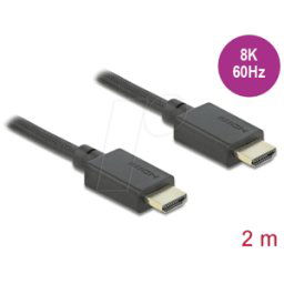 DELOCK 85388 - Cable HDMI de alta velocidad, 8K 60 Hz, 2,0 m..