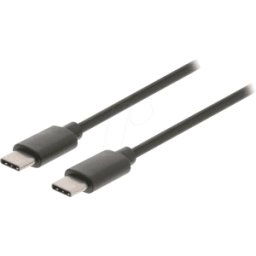 NEDIS N CCGB60700BK10 - Cable USB 2.0, conector tipo C > conector tipo C, 1 m, negro