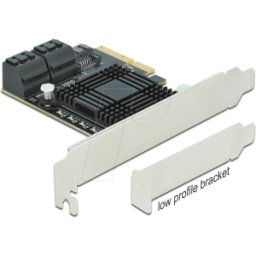 DELOCK 90498 - PCIe x4 > 5x SATA, perfil bajo
