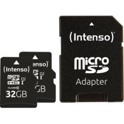 INTENSO 3423482 - Tarjeta microSDHC de 32 GB, Clase 10, UHS-1, paquete de 2