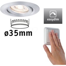 PAULMANN PLM 92974 - Luminaria empotrada Mini NOVA Plus, 4,2 W, 2700 K, 15°, alumini
