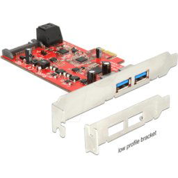 DELOCK 89389 - PCIe x1 SATA 6GB/s 2x SATA + 2x USB 3.0