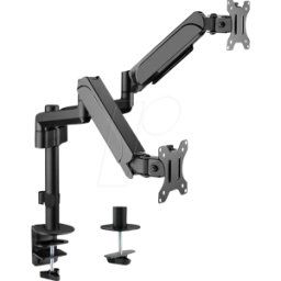 VALUE 17991182 - Soporte para monitor, 2 pantallas, barra de soporte, montaje en
