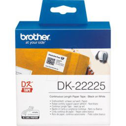 BROTHER BRO DK22225 - Etiqueta interminable, papel, blanco, longitud 30,48 m, ancho 38