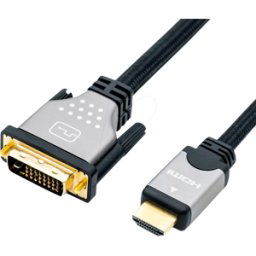 ROLINE 11045871 - Cable, HDMI St. DVI-D 24 +1 pcs., 4k@30 Hz, 2,0 m.